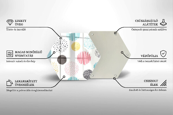 Üveg vágódeszka Festett formák