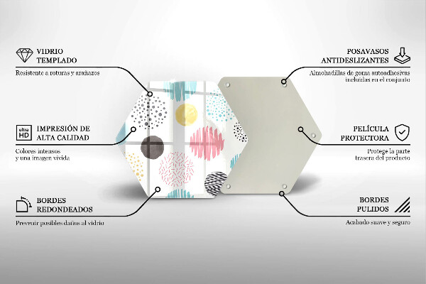 Üveg vágódeszka Festett formák