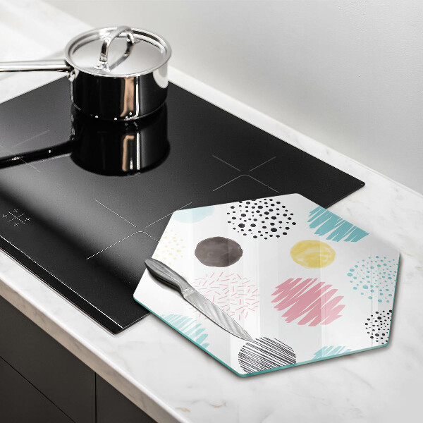 Üveg vágódeszka Festett formák