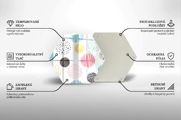 Üveg vágódeszka Festett formák