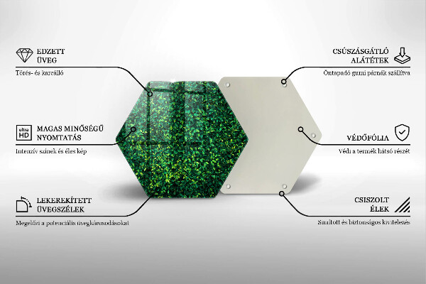 Üveg vágódeszka Növény kis levelekkel
