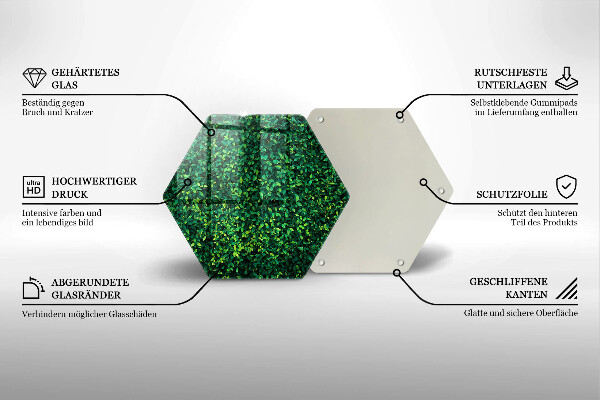 Üveg vágódeszka Növény kis levelekkel