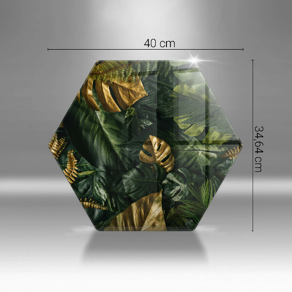 Üveg vágódeszka Arany monstera levelek