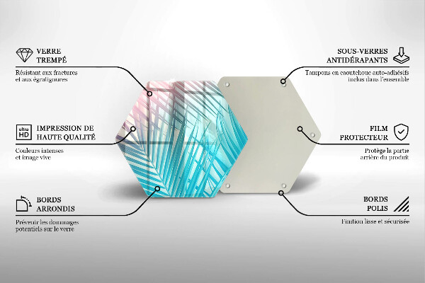 Üveg vágódeszka Pasztell levelek