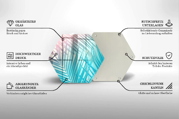Üveg vágódeszka Pasztell levelek