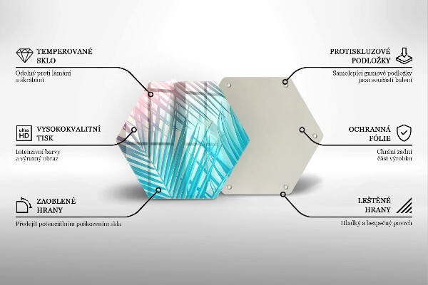 Üveg vágódeszka Pasztell levelek