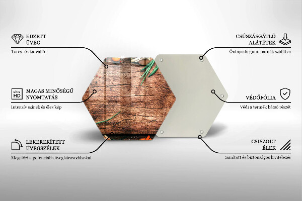 Üveg vágódeszka Fa konyhai tábla