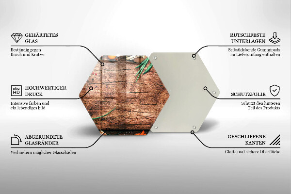 Üveg vágódeszka Fa konyhai tábla