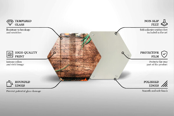 Üveg vágódeszka Fa konyhai tábla