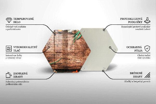 Üveg vágódeszka Fa konyhai tábla