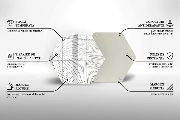 Üveg vágódeszka Modern vonalak minta