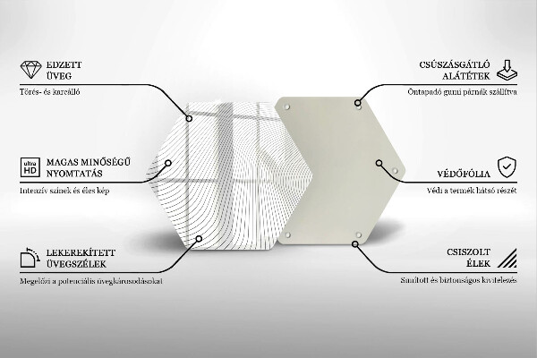 Üveg vágódeszka Modern vonalak minta