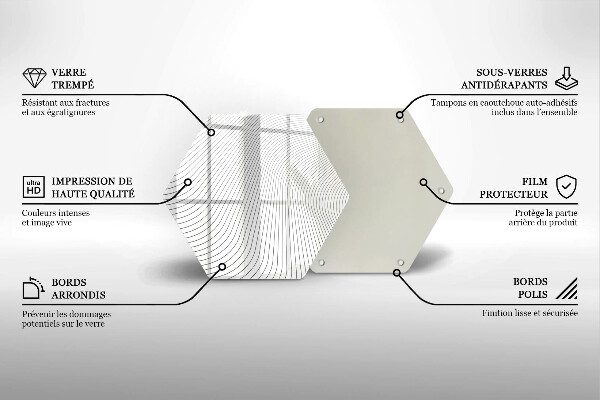 Üveg vágódeszka Modern vonalak minta
