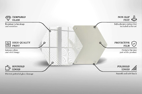Üveg vágódeszka Modern vonalak minta