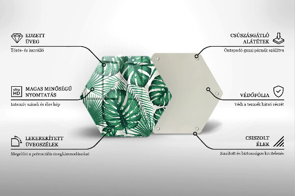 Üveg vágódeszka Monstera levelek