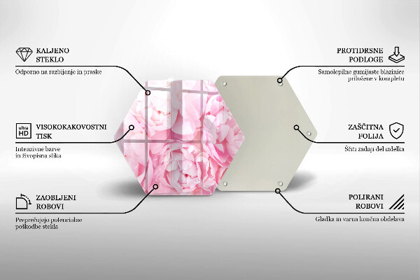 Üveg vágódeszka Finom bazsarózsa