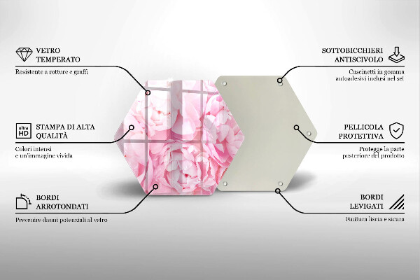 Üveg vágódeszka Finom bazsarózsa