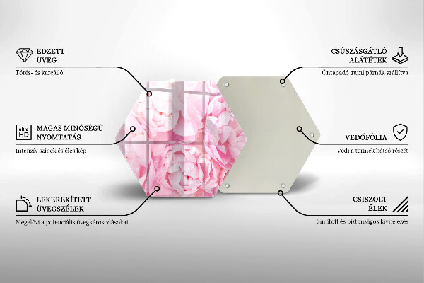 Üveg vágódeszka Finom bazsarózsa