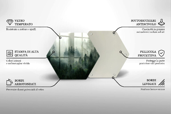 Üveg vágódeszka Ködös erdei táj