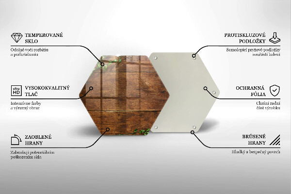 Üveg vágódeszka Fa táblák és levelek