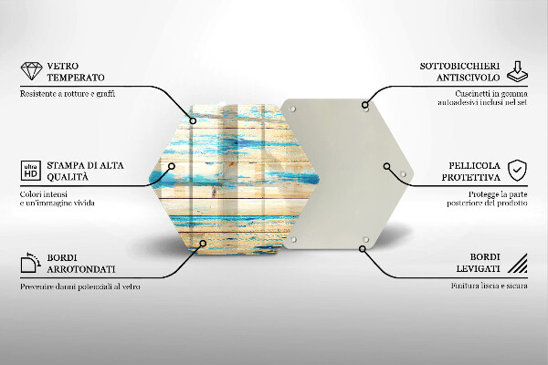 Üveg vágódeszka Retro fa táblák