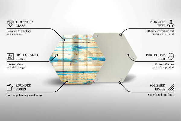 Üveg vágódeszka Retro fa táblák