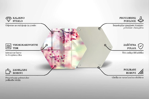 Üveg vágódeszka Természet alma virágok