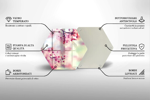 Üveg vágódeszka Természet alma virágok