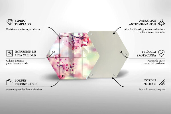 Üveg vágódeszka Természet alma virágok