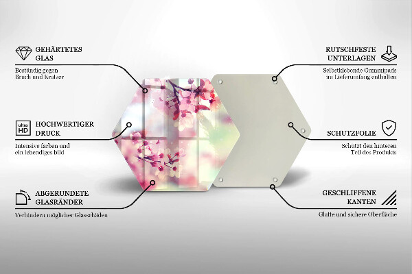 Üveg vágódeszka Természet alma virágok