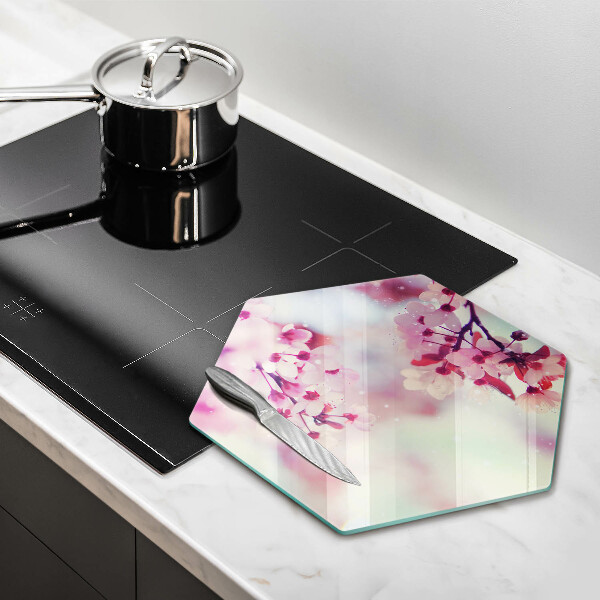 Üveg vágódeszka Természet alma virágok