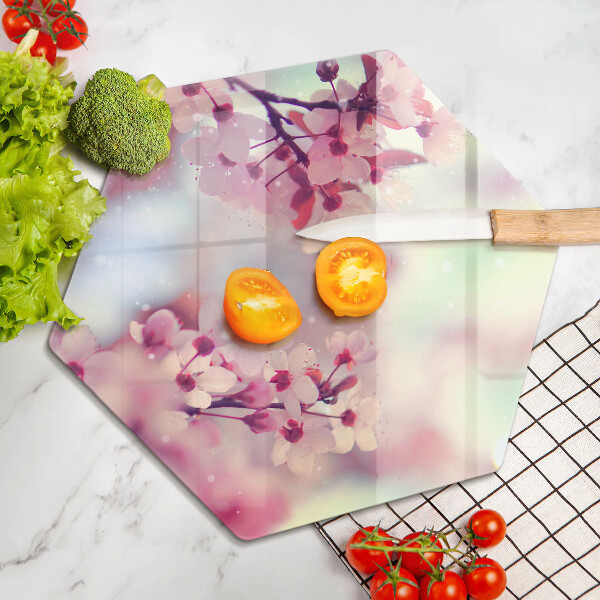 Üveg vágódeszka Természet alma virágok