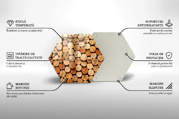 Üveg vágódeszka Bordugók minta