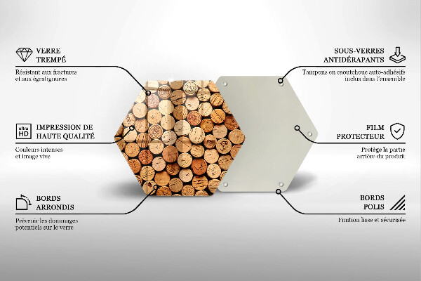 Üveg vágódeszka Bordugók minta