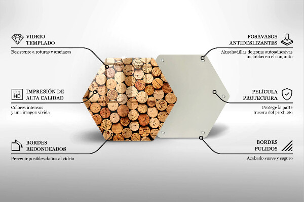 Üveg vágódeszka Bordugók minta
