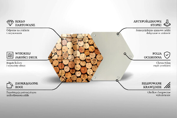 Üveg vágódeszka Bordugók minta