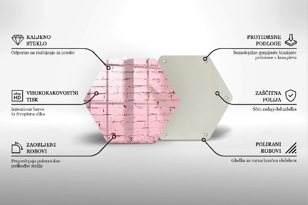 Üveg vágódeszka Pasztell téglafal