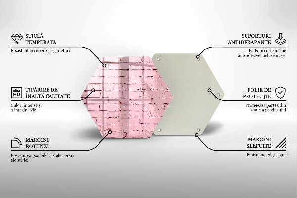 Üveg vágódeszka Pasztell téglafal
