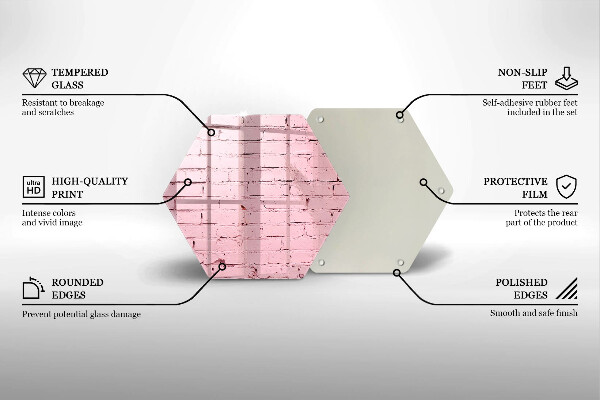 Üveg vágódeszka Pasztell téglafal