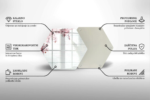 Üveg vágódeszka Virágok a táblákon