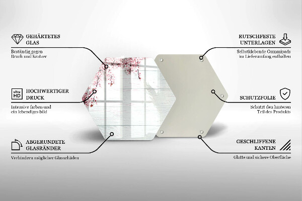 Üveg vágódeszka Virágok a táblákon