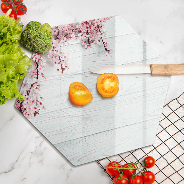 Üveg vágódeszka Virágok a táblákon