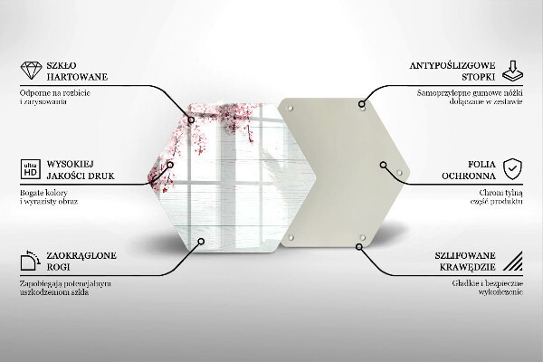 Üveg vágódeszka Virágok a táblákon