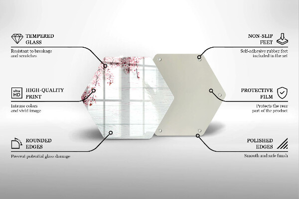 Üveg vágódeszka Virágok a táblákon