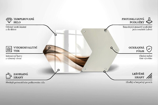 Üveg vágódeszka Absztrakt barna vonalak