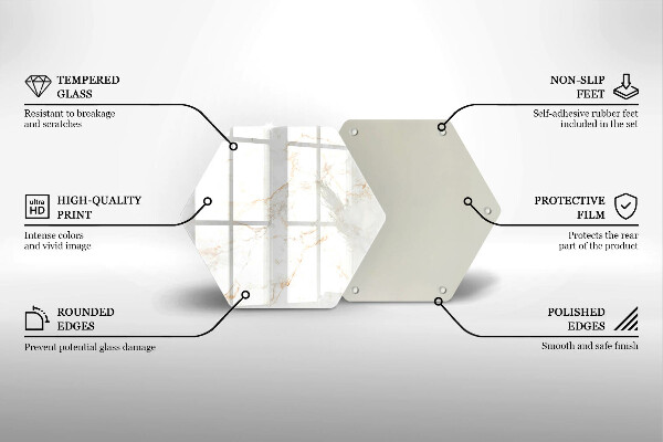 Üveg vágódeszka Dekoratív márvány kő