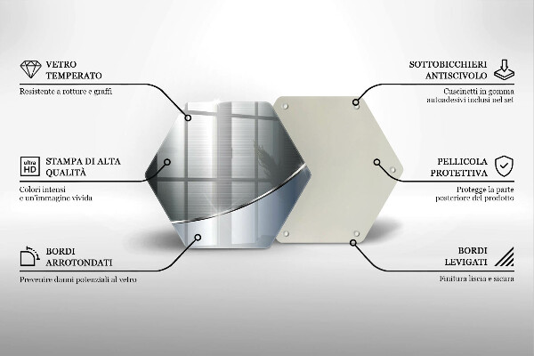 Üveg vágódeszka Fém absztrakciós minta