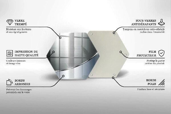 Üveg vágódeszka Fém absztrakciós minta