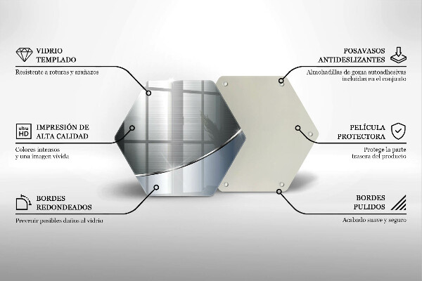 Üveg vágódeszka Fém absztrakciós minta