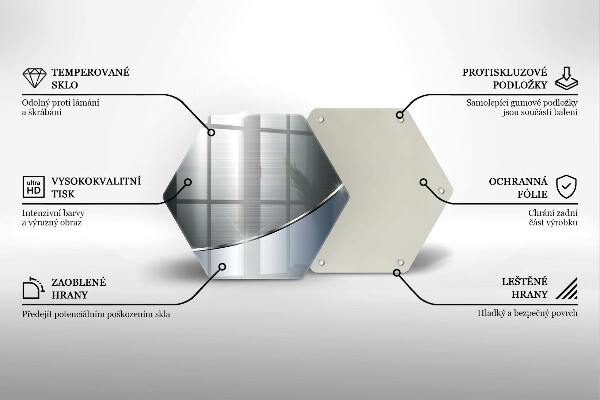 Üveg vágódeszka Fém absztrakciós minta